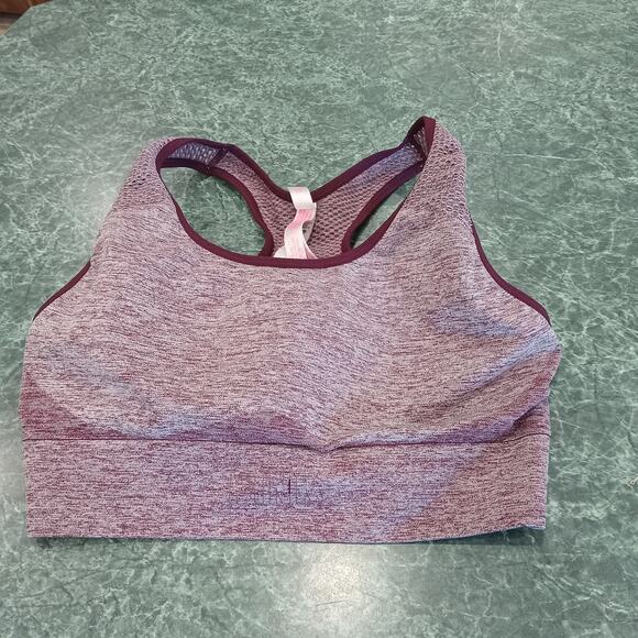 VICTORIA'S SECRET PINK SEAMLESS LIGHTLY LINED PADDED SPORTS BRA SIZE LARGE - Picture 1 of 9